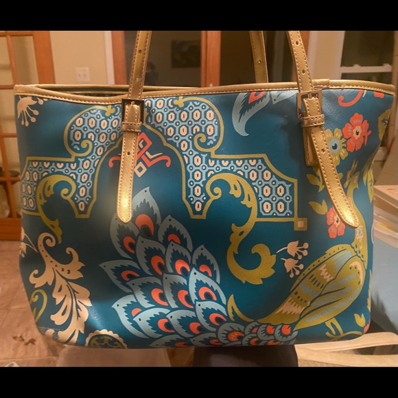 Spartina 449 large tote bag peacock purse - Picture 12 of 16